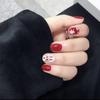 24Pcs Handmade Short Round Coffin Press On Nails Ocean Star Moon Blue Gradient Fake Nails With Glue