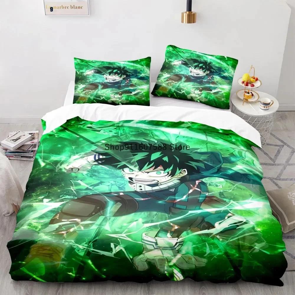 New Anime My Hero Academy Bedding Set Anime Characters Duvet Cover Set 3D Quilt Bed Set Queen King Size Boys Home Textile