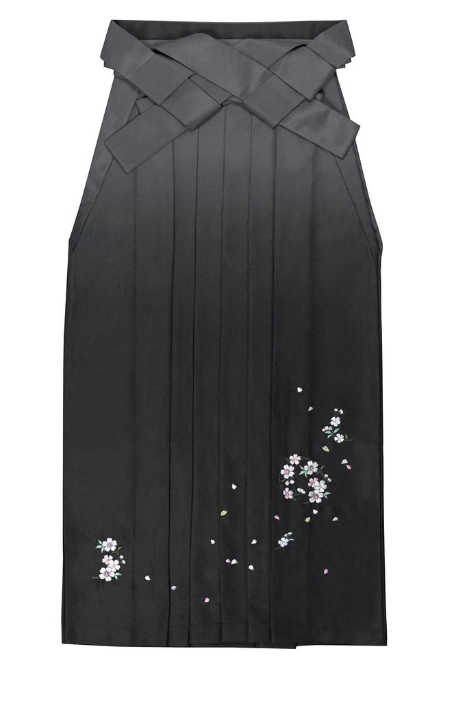 Blurred Rose Cherry Blossom Jet Black [Kyoetsu] Hakama, Embroidery, Bouquet, Crown, Women's (S, A)