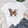 (Premium T-shirt)New Butterfly Don'T Just Fly Soar Letter Printed T-Shirts For Female Summer Tee Shirt Casual Short Sleeve