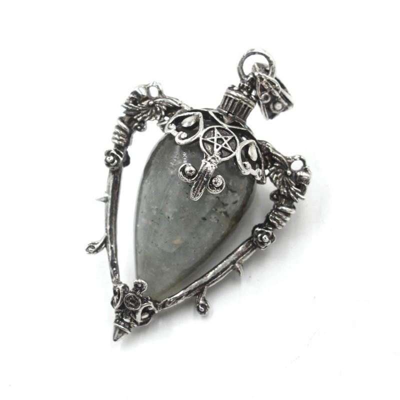 Crystal Pendulum Pendant Necklace Natural Stone Gemstone Charm Women Fashion OL Style Copper Plated Jewelry