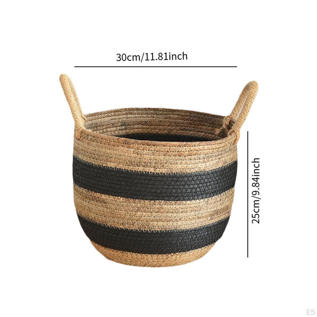 Woven Plant Basket Decorative Flower Pot Shopping Home Decor Planter Container Storage