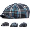 HT4670 Mens Berets Women Artist Painter Octagonal Beret Hats Male Female Ivy Flat Cap Spring Autumn Adjustable Plaid Beret Caps