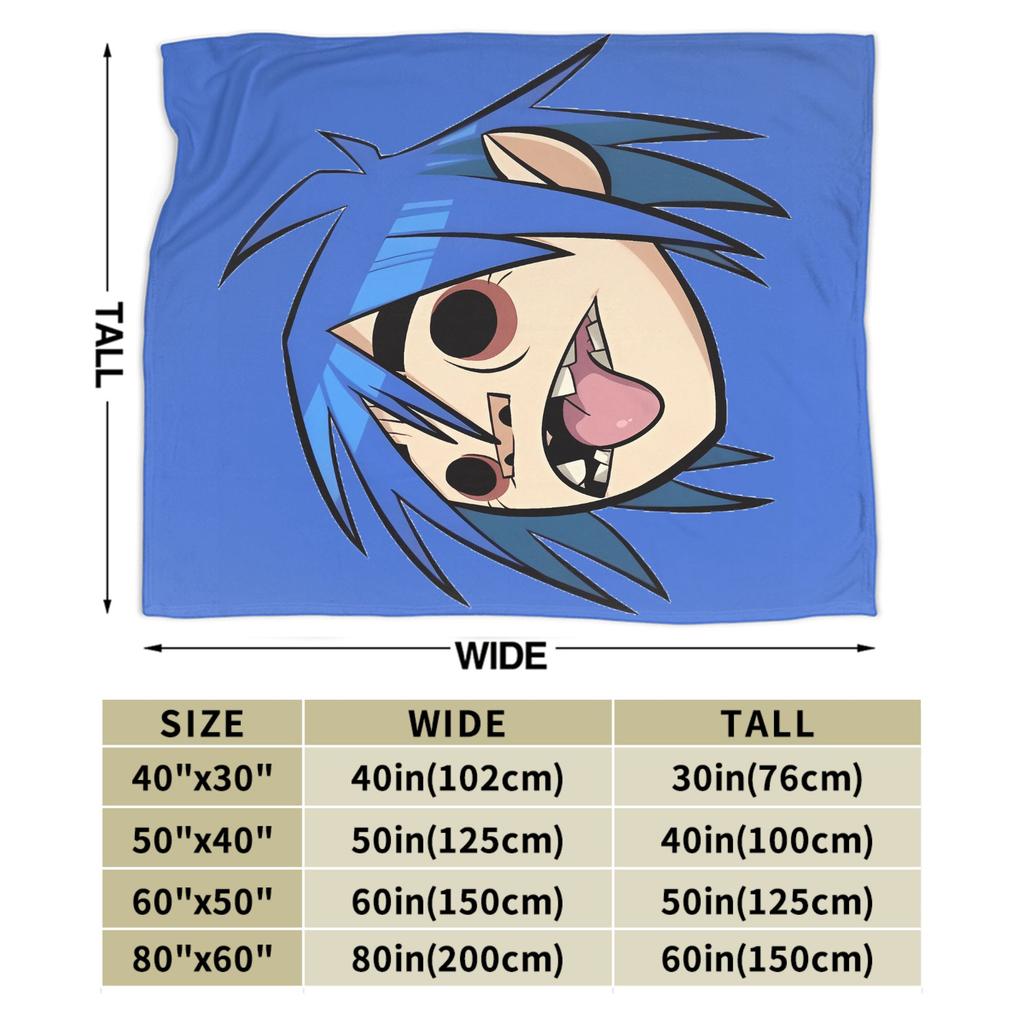 Gorillazs Punk Rock Blanket Super Warm Aesthetic Plush Throw Blanket For Couch Chair Sofa Bed Travel Flannel Bedspread Bed Cover
