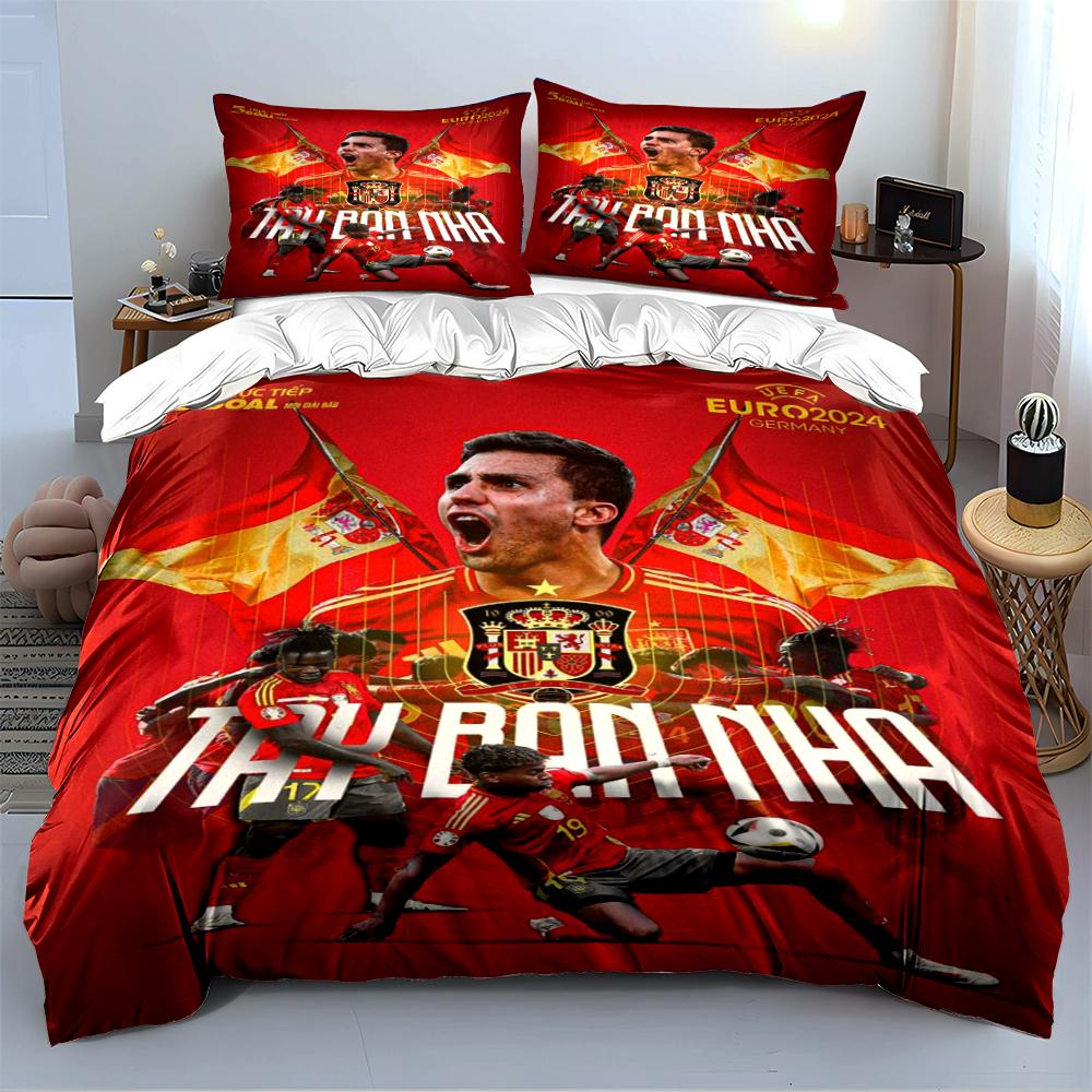 Set Biancheria da Letto a Tema Calcio 3 Pezzi Copripiumino Federe Arredo Casa (1 * Copripiumino 2 * Federe, senza piumino)