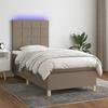 VidaXL Bed Slatted Base with Mattress and LEDs, Upholstered Bed, Single Bed, Adult Bed for Interior Bedroom, 3135417