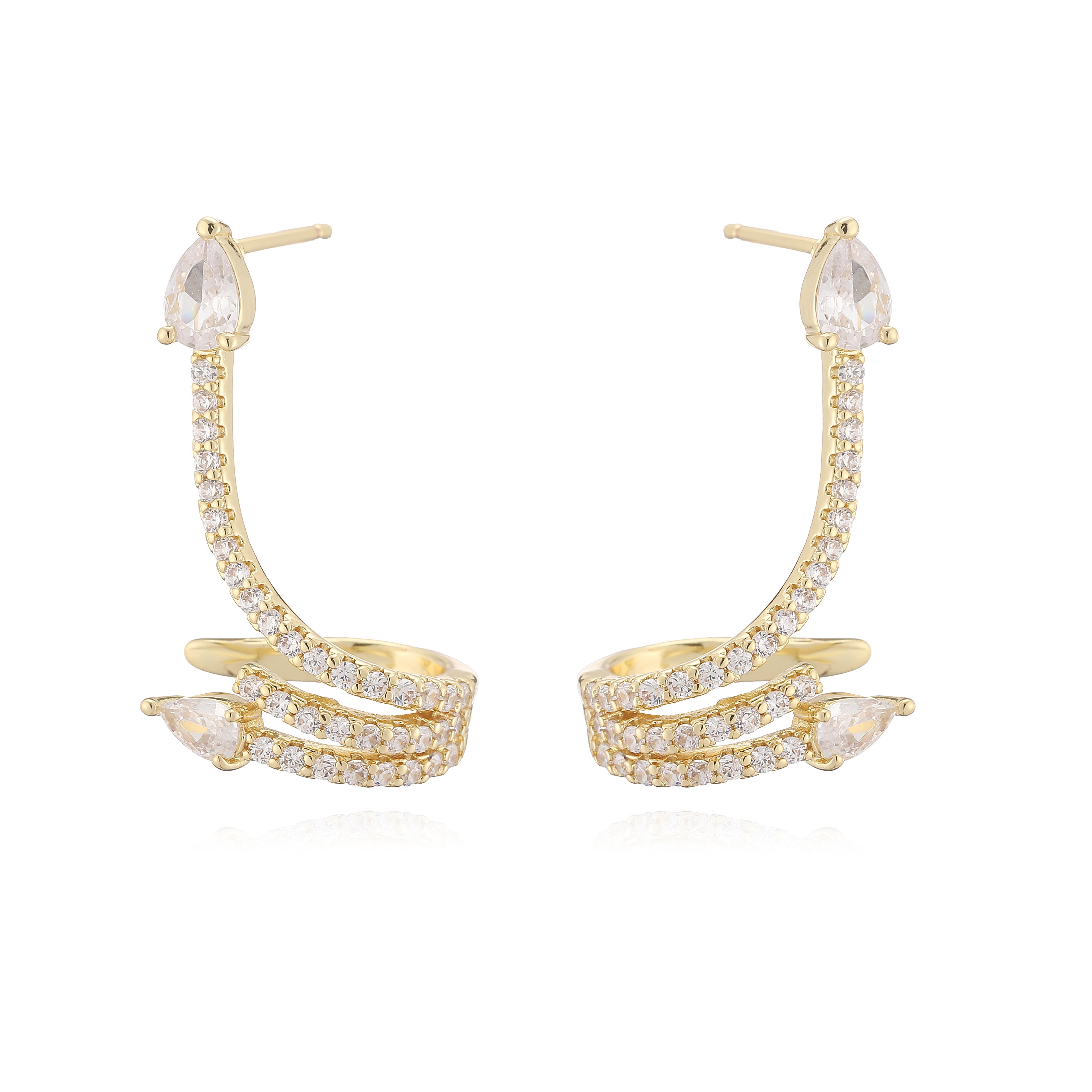 

HECHENG,Exquisite Sparkling Micro inlaid Zircon Zircon Earrings Serpentine Earrings Women s Banquet Birthday Party Accessories Other