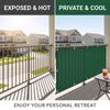 Balcony privacy screen, outdoor shade cloth, garden fence fabric, apartment railing cover, with drawstring ties—green