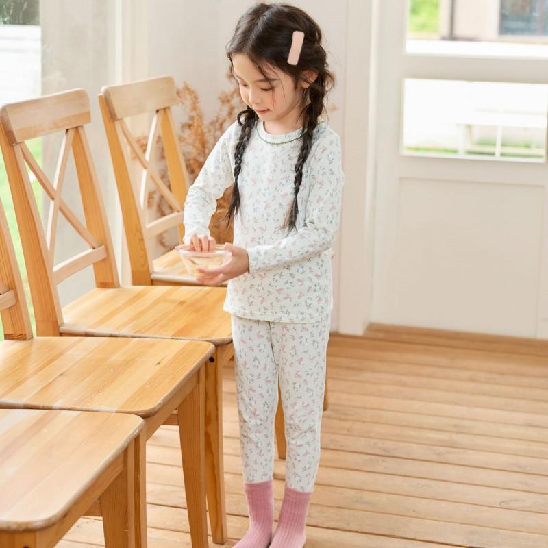Girls Boys Thermal Underwear Set Kids A Winter Soft Loungewear