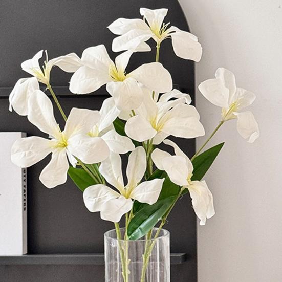 4 Pcs Artificial Renanthera Flower 29 Inch Long Stem Fake Orchid