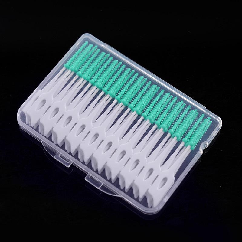 

40 Pcs/Box Silicone Interdental Brushes Super Soft Dental Cleaning Brush Teeth Cleaner Dental Floss Toothpicks Oral Care Tools
