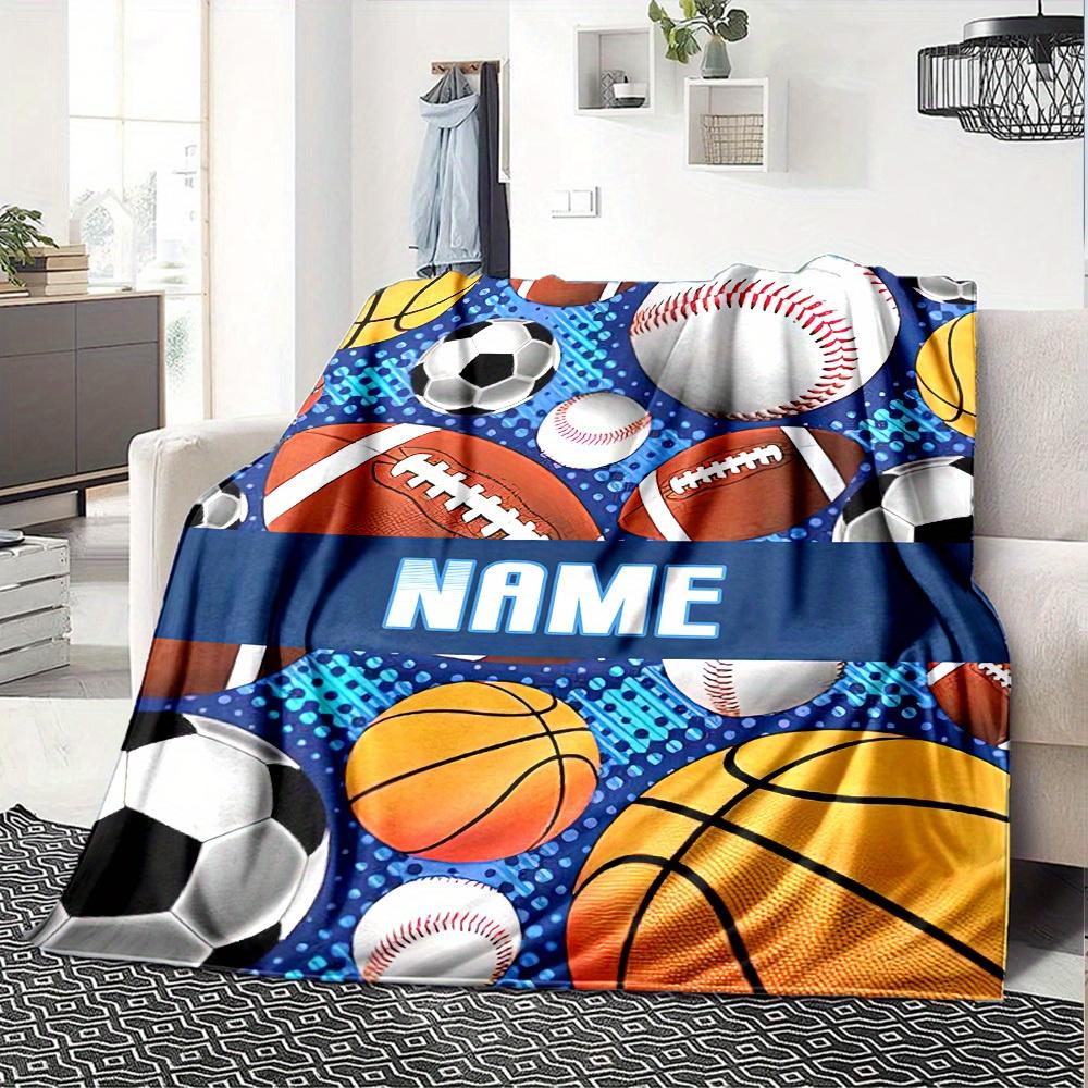 Sports Theme Home Customize Your Name Blankets Comfortable Soft Lightweight Allseason Multipurpose Blanket For Picnics Sofas Offices Beds Living Rooms