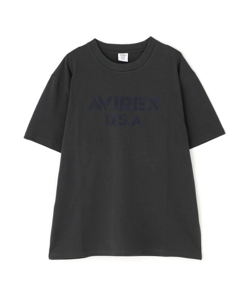 AVIREX STENCIL OFFICIAL LOGO T-SHIRT (WEB&DEPOT Exclusive) Men's Short Sleeve T-Shirt L 410 Charcoal 783-5134081