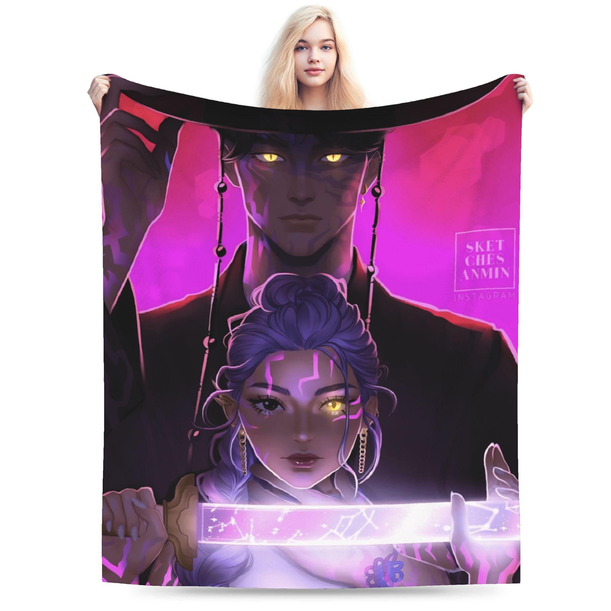 

KPop Demon Hunter Blankets Warm Soft Comfortable Plush Throw Blanket For Girls Boys Living Room Flannel Bedspread Bed Cover 30x40in