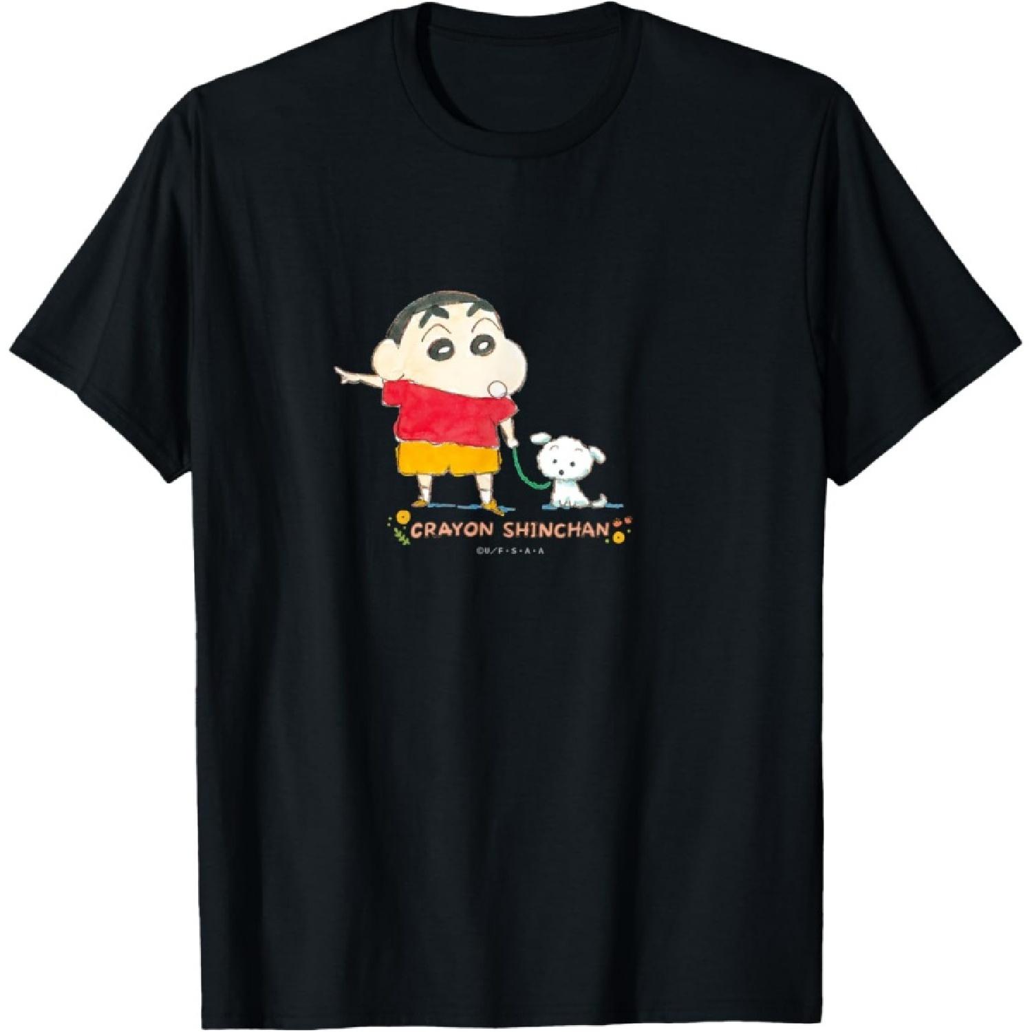 Crayon Shin-chan Shin-chan and Shiro Over there! T-Shirt S чёрный