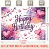 Party Backdrop Birthday Heart Pink Event Photo Booth Background Front Door Decor