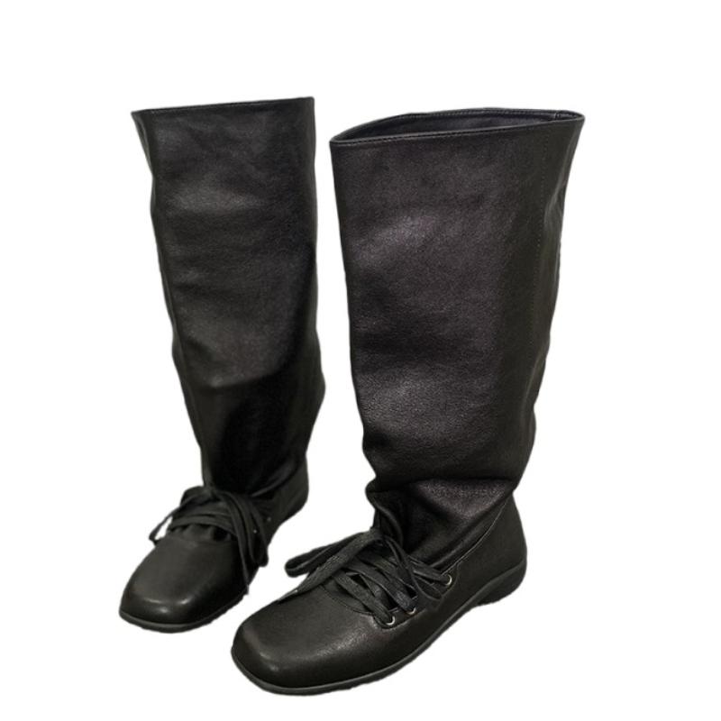 Fashion Winter New Women High Boots Flats Shoes Designer 2025 Trend Casual Gladiator Boots Brand Party Walking Lace Up Sneakers Botas