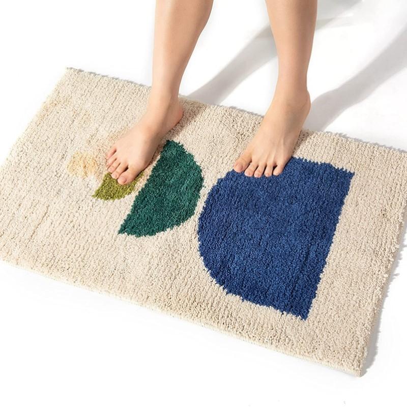 Inyahome Bathroom Rugs Non-Slip Fluffy Soft Plush Microfiber Rug Quick Dry Machine Washable Ultra Shaggy Bathmat Tapete Banheiro
