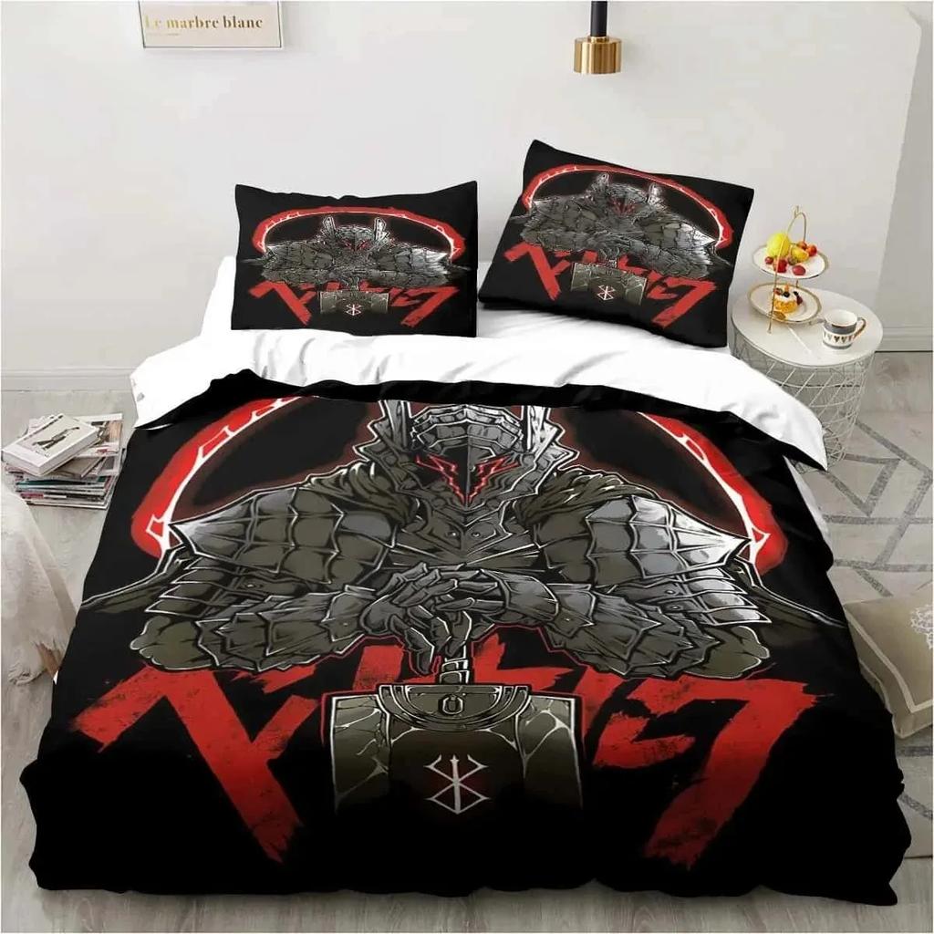 Anime Berserk Duvet Cover Set Single Double Size Bedding Set for Kids Teen Polyester Quilt Cover Set Home Textiles Movie Decor