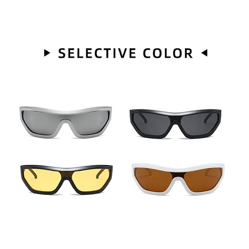 Wrap Around Sunglasses Cycling Sports Steampunk Sun Glasses Men Trendy One Piece Frameless Glasses Ladies Shades Fashion Eyewear