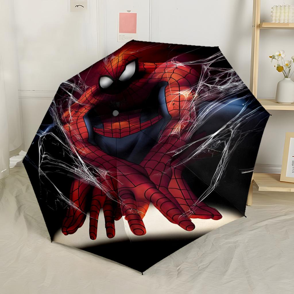 Spider Man Breaks Through Glass Portable Automatic Umbrella Compact Durable 8 Rib Design Lightweight Travel Essential Fashion Lovers