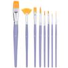 8Pcs Painting Brush Set Nylon Wool Flat Tip Watercolor Acrylic Painting Tools for Arts