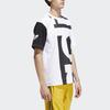 adidas Originals Großes Adi T-Shirt Lockerer Schnitt Kräftiger Grafikdruck Baumwolle Kurzarm-T-Shirt Herren Schwarz Weiß DY6653