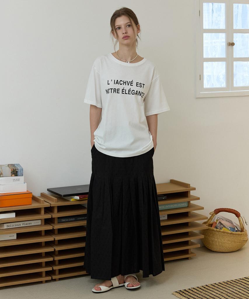 Opeundoeoseutyudio Embroidery Flare Skirt Black