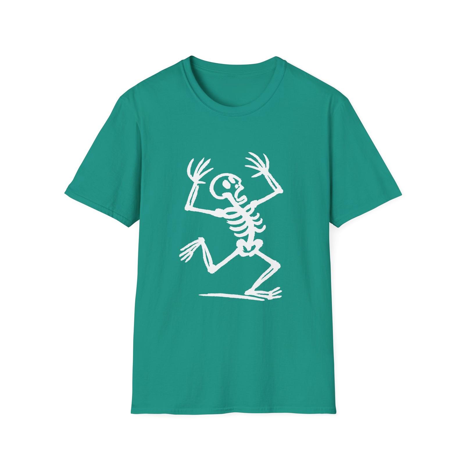 Unisex Softstyle T-Shirt Dancing Skeleton Bones Death Halloween S