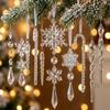 10PCS/20PCS Imitation Ice Icicle Pendant Crystal Christmas Ornament Xmas Party Scene Layout