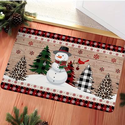 1 pz tappeto da cucina anti-fatica con pupazzo di neve di Natale, impermeabile, antiscivolo, spesso, imbottito, resistente, comodo, in piedi, per cucina