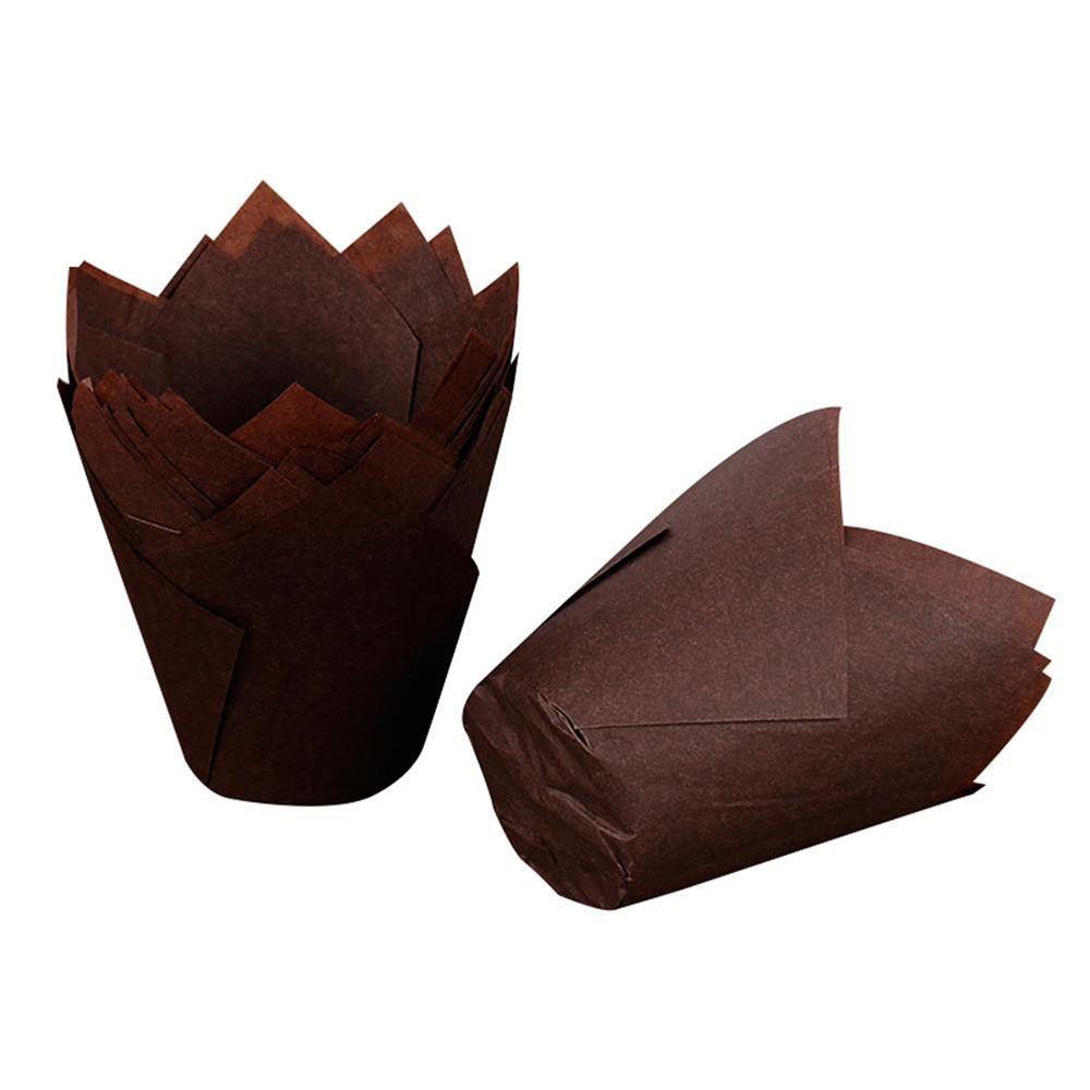 Wraps Muffin Round Cases Pastry Bakeware Liners Cake Cup Baking Paper Cups 50Pcs/Set Tulip Shape