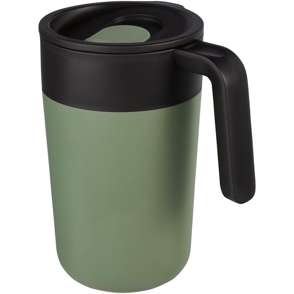 Glass "Nordia" 400 ml recycled double-wall mug Heather green