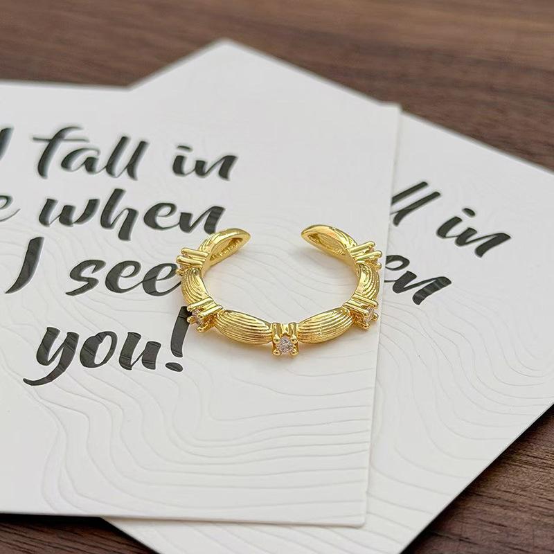 Medieval Vintage Simple Plain Ring Narrow Version French Retro Brushed Ring Irregular Geometric Personality Ring Woman