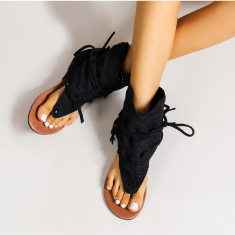 Fashion Women's Sandals 2025 Retro Gladiator Ladies Clip Toe Vintage Boots Casual Tassel Rome Fashion Summer Woman Shoes for Female New