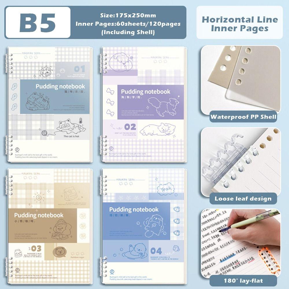 60Sheets/Book Horizontal Line Inner Pages Memo Pad Thick Diary Book  Students Writing