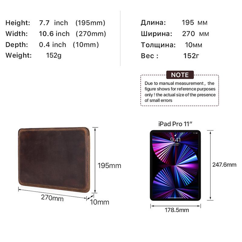 Crazy Horse Leather Protective Case for iPad Pro 11/10.5 - Horizontal Style