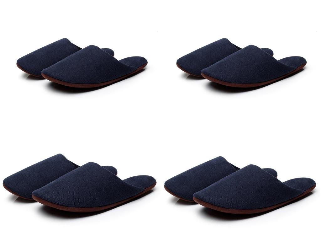 Washable Canvas Cotton Indoor Slippers for Set of 2 and 2 [MOON ROOM] Guests, 4, Men's Women's
