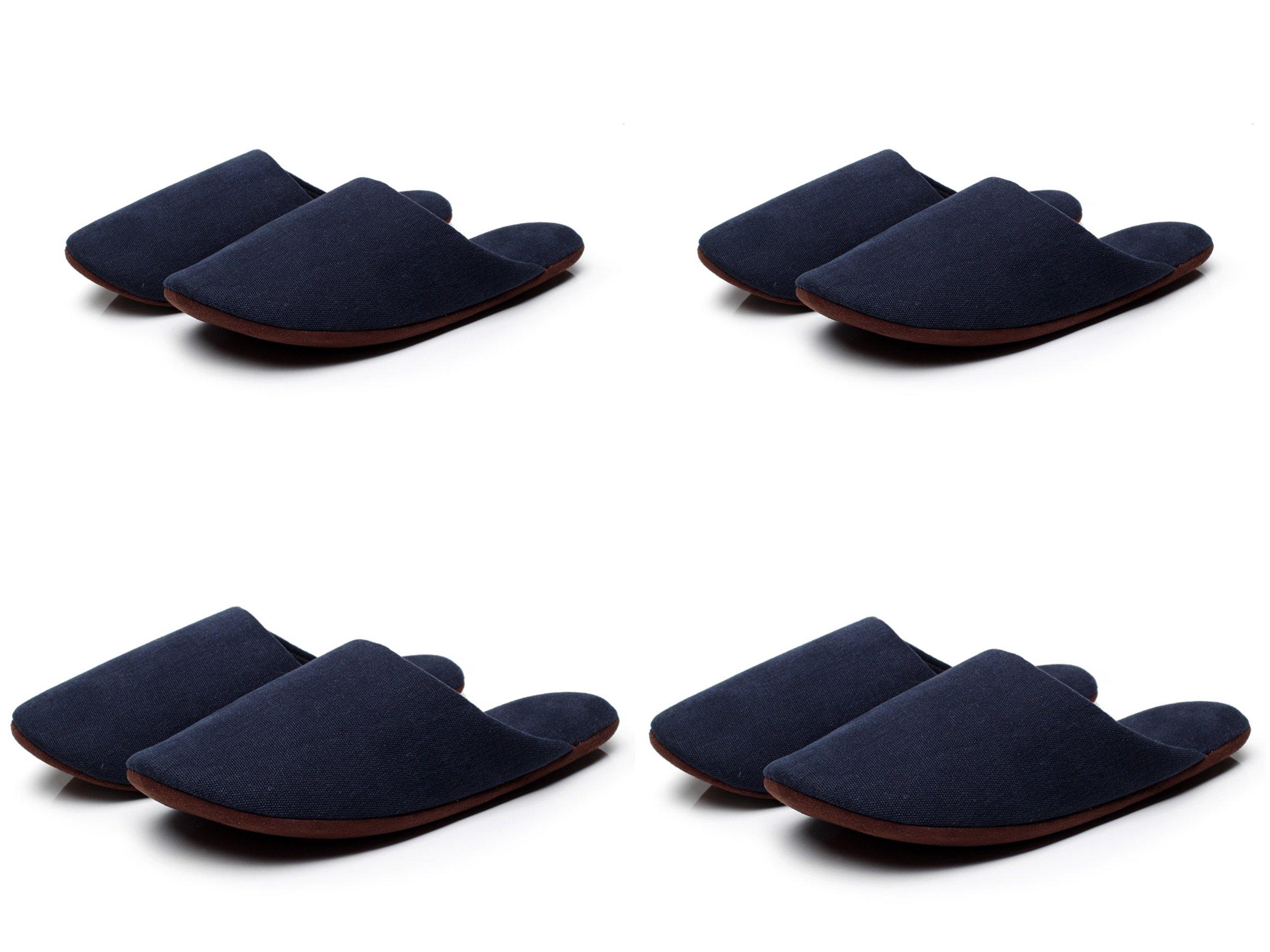 

Моющиеся холщовые хлопковые домашние тапочки для набора из 2 и 2 [MOON ROOM] гостей, 4, мужские женские