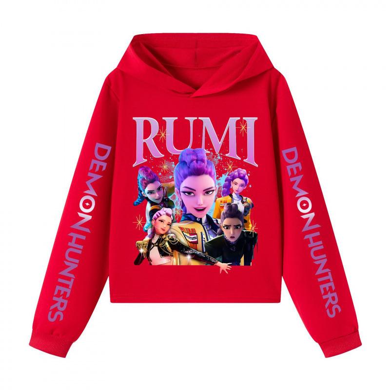 Kid s Loose Casual Pullover Hoodie KPop Demon Hunter Street Fashion Printed Top 170cm