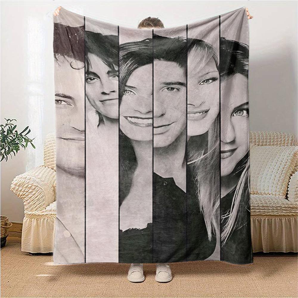 Facial Expressions Black White Blanket Soft Throw Blanket For Home Bedroom Bed Sofa Travel Office Solid Christmas Blanket