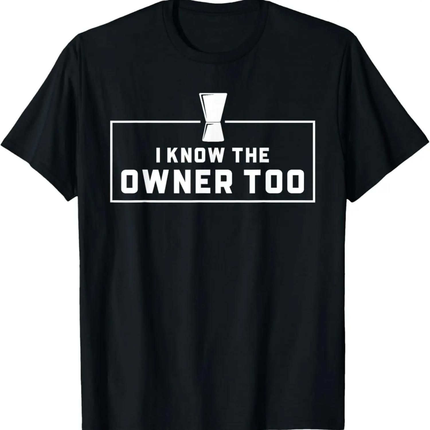 Бармен Я Знаю Владельца Слишком Смешная Футболка для Бармена XXXXXL