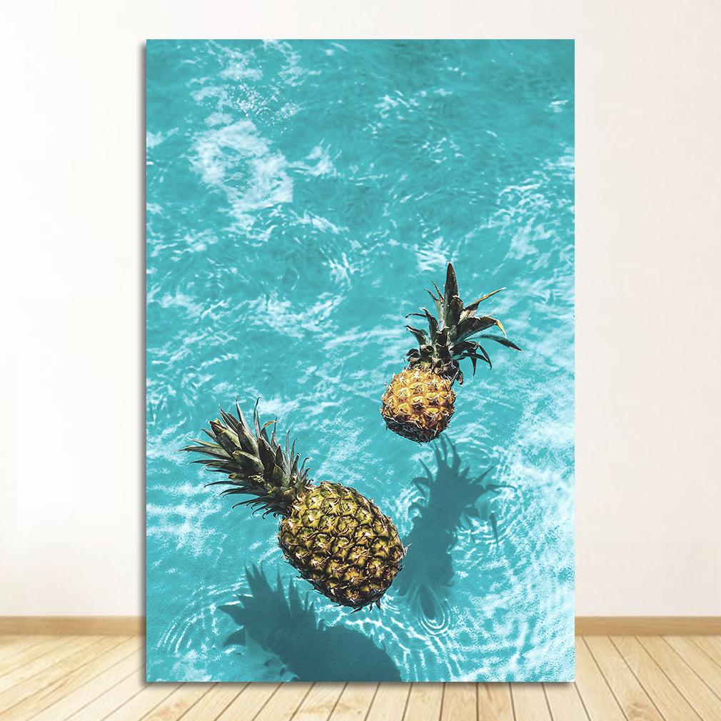 Nordic Posters And Prints Wall Art Canvas Painting Wall Pictures For Living Room Decor Sea Beach Pineapple Girl Swimming Pool
