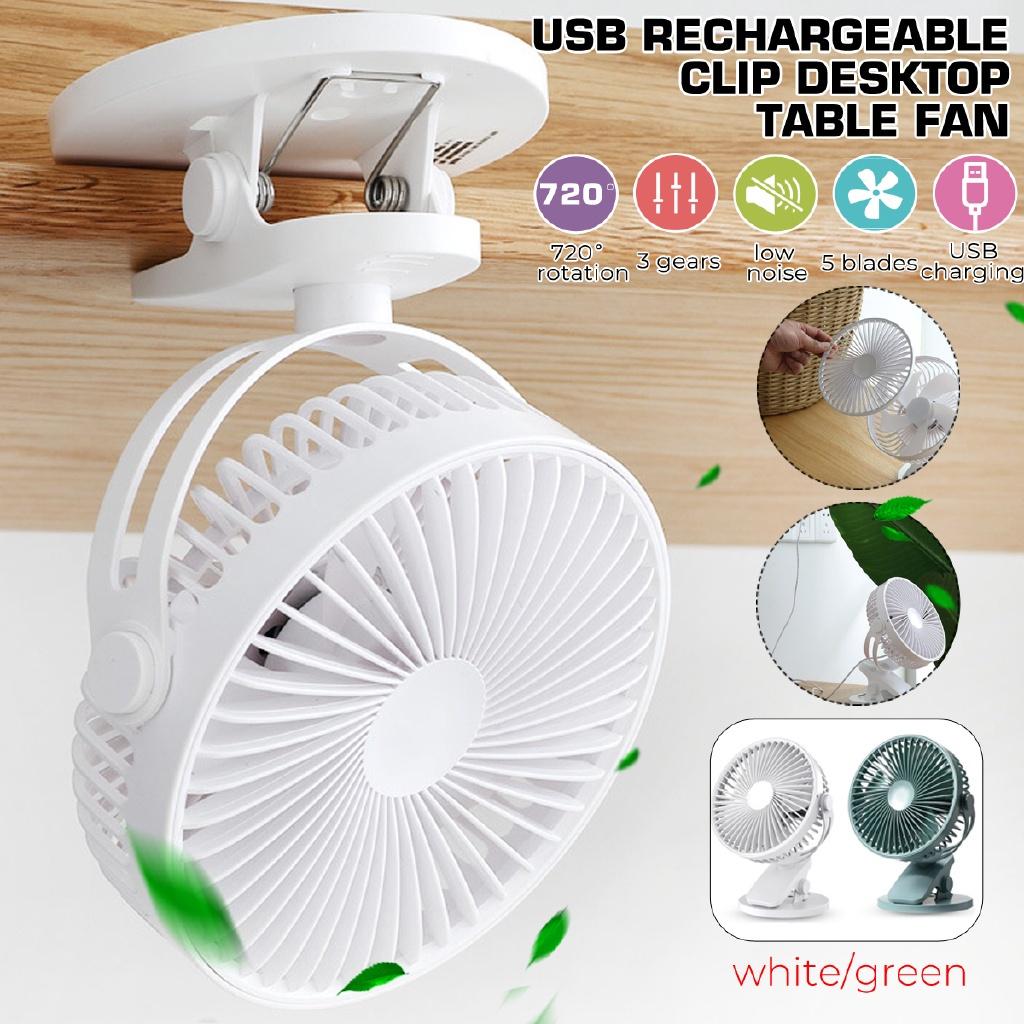 4/6 Inches Mini USB Clip Desktop Table Fan Portable Clamp 3 Speeds Desk Fan Rotatable Ventilator Strong Wind 5V