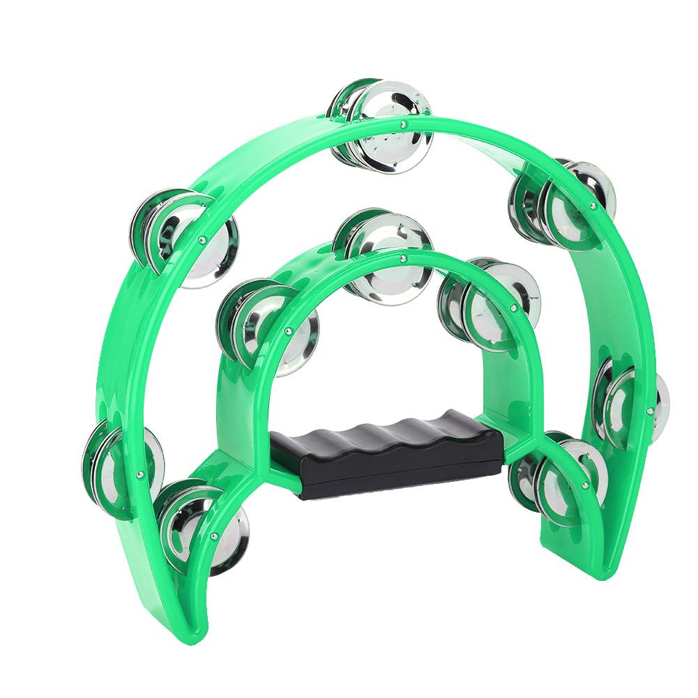 Double Row Jingles Handbell Tambourine Percussion Musical Instrument