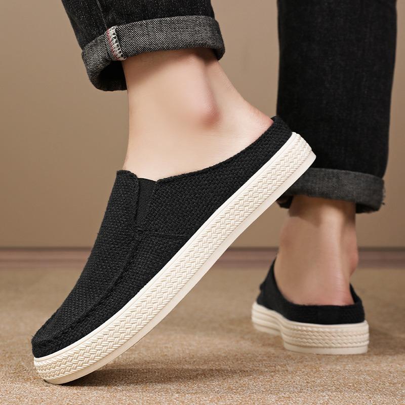 

Casual Men s Shoes Doudou Shoes Low-top Lazy People s Half-toe Shoes 39 сірий