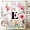 Custom Personalized Shower Curtain with Blush Pink Cherry Blossoms Name Initial Perfect Bathroom Decor Gift Idea