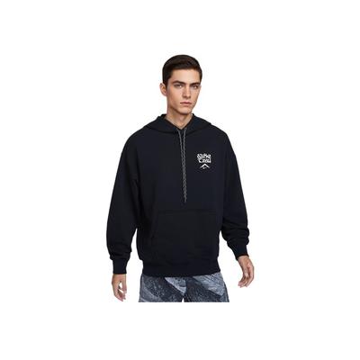 Felpa con cappuccio da corsa da uomo Dri-Fit Trail Logo Outdoor ad asciugatura rapida lavorata a maglia Felpe Nere Bianco Montagna HF0339-010