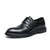 British Pointed Men's Shoes Low-top Formal Business Leather Shoes Brock Hairstylist Trendy Shoes Lace-up Wedding Shoes