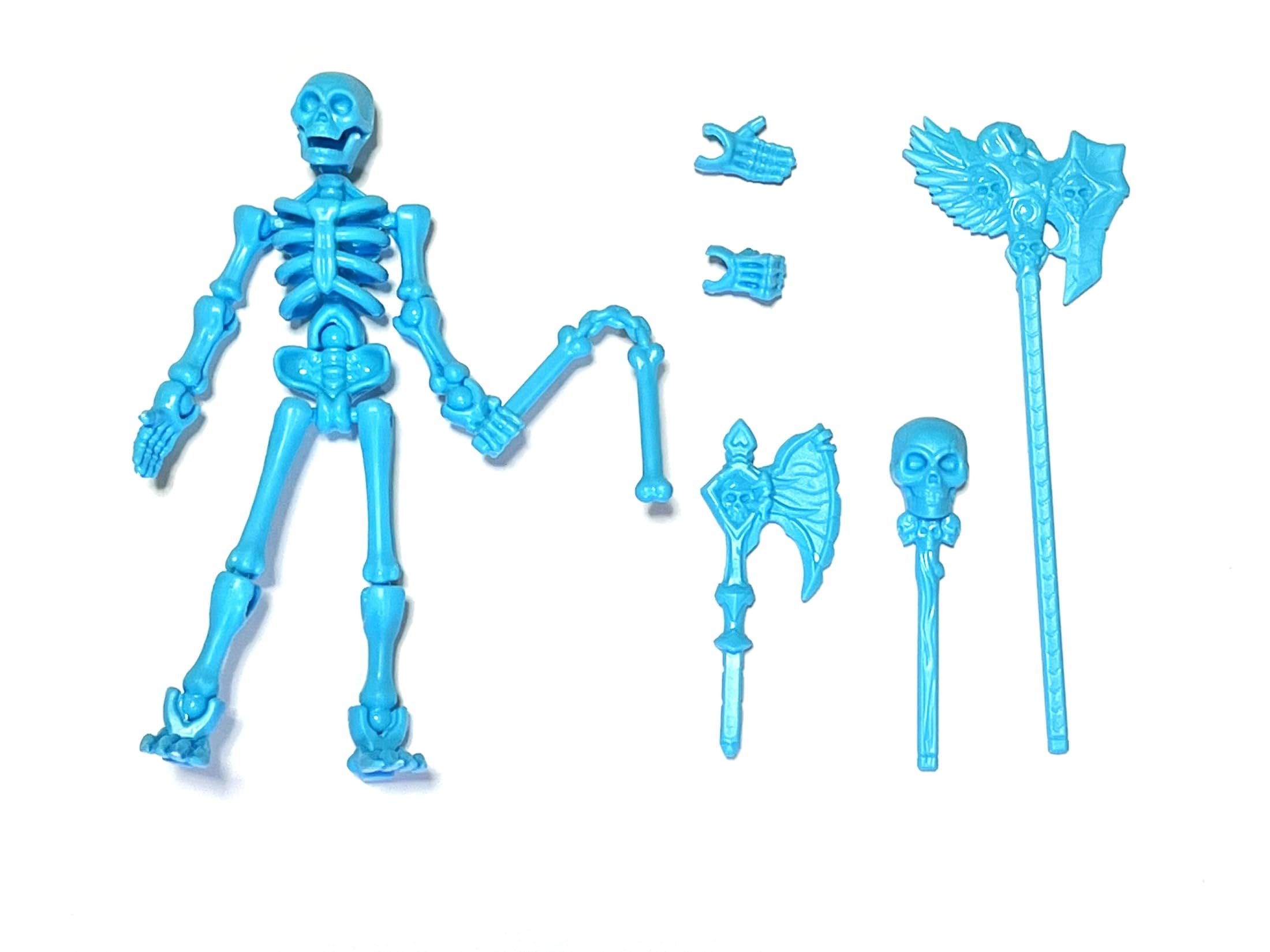 

Articulated Skeleton Warrior 3D Skeleton Assembly Plastic Articulated Doll with Ornament, Toy, Model, Clip, 13.5cm (Blue) синий